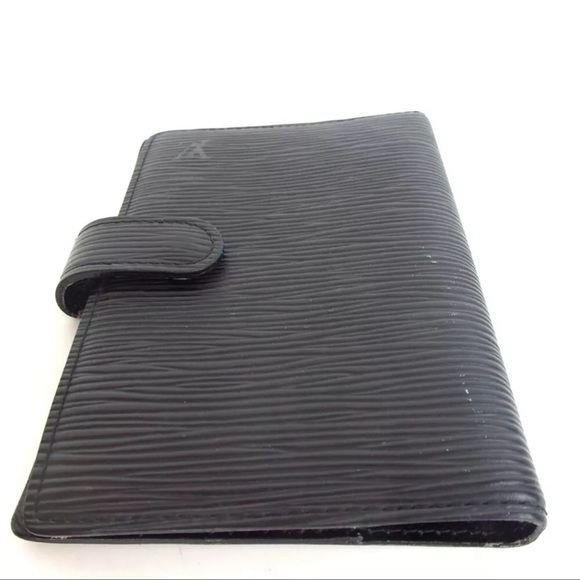 AUTH Louis Vuitton Black Epi Leather Agenda Notebook Passport Cover Card Holder - Picture 4 of 9